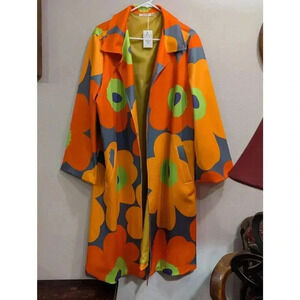 Gorgeous Luxe Moda vibrant psychedelic flower neon long sleeve jacket 2XL